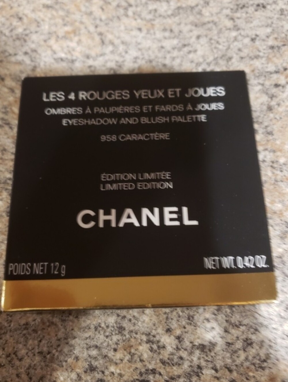 CHANEL Les 4 Rouges Eyeshadow & Blush Palette - Black and Gold Trim